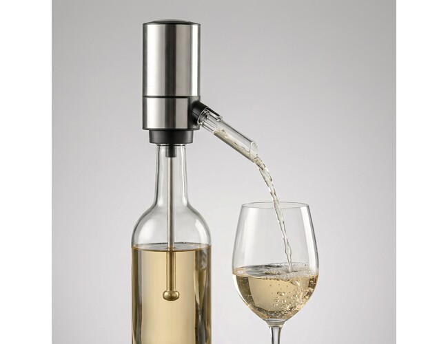 Электрический аэратор-диспенсер для вина «Wine delight», серебристый