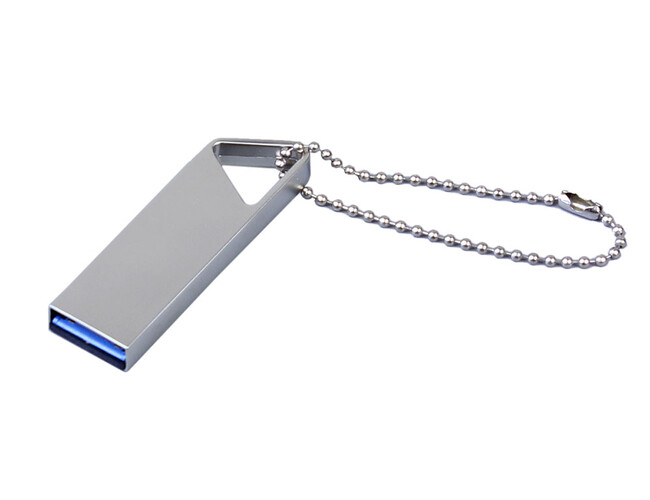 USB 2.0-флешка на 512 Мбайт с мини чипом и отверстием для цепочки, серебристый