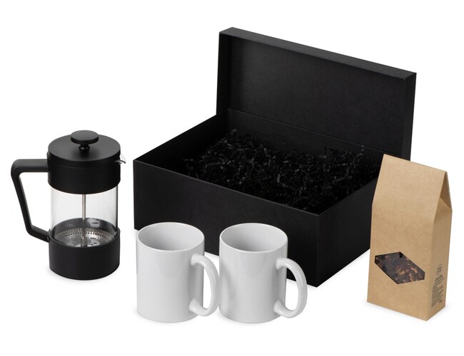Подарочный набор чайный «Tea break», черный, белый