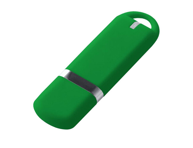 USB 2.0- флешка на 32 Гб, soft-touch, зеленый