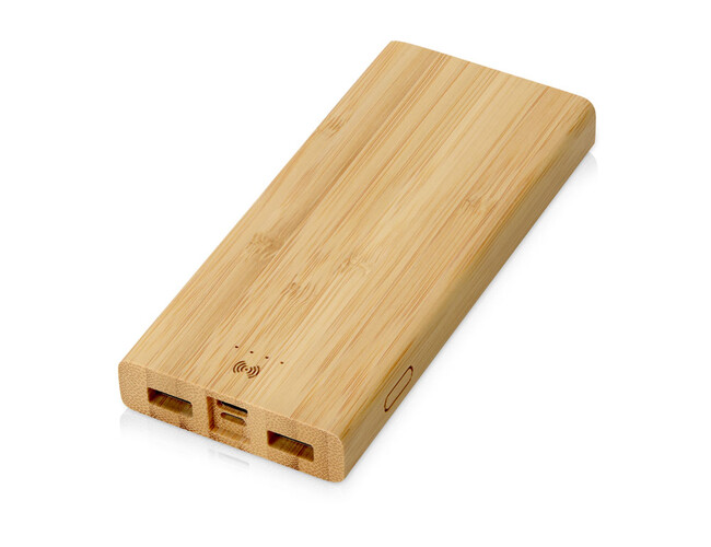Внешний беспроводной аккумулятор из бамбука «Bamboo Air», 10000 mAh, натуральный