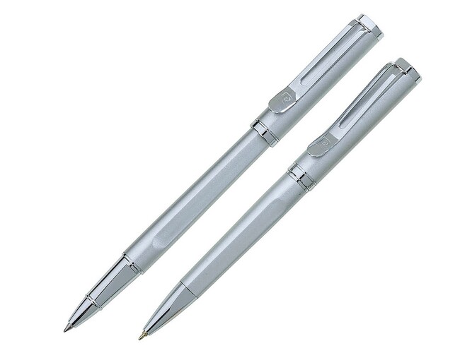 Набор «ПАРА (PEN&PEN)»: ручка шариковая, ручка-роллер, серебристый