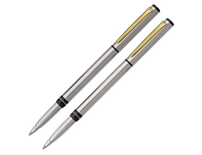 Набор «ПАРА (PEN&PEN)»: ручка шариковая, ручка-роллер, серебристый