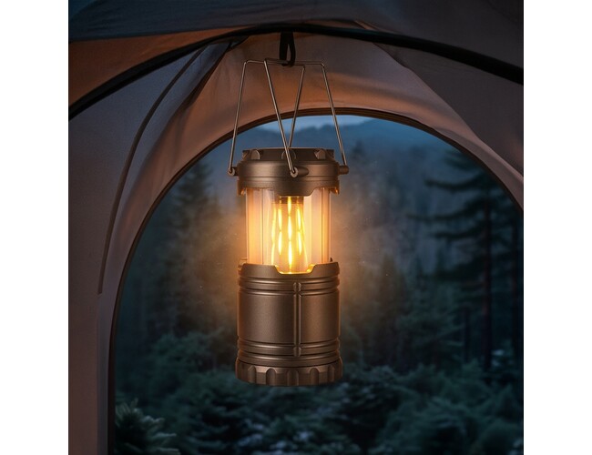 Туристический фонарь с эффектом пламени «Beacon», темно-серый