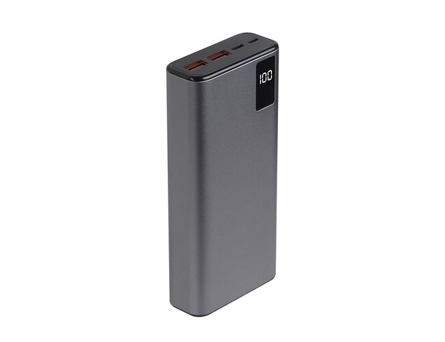 Внешний аккумулятор «NEO Journey» c быстрой зарядкой, 20000 mAh, серебристый, черный