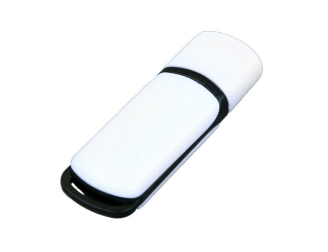 USB 2.0- флешка на 4 Гб с цветными вставками, белый/черный