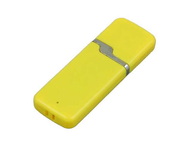 USB 2.0- флешка на 32 Гб с оригинальным колпачком, желтый