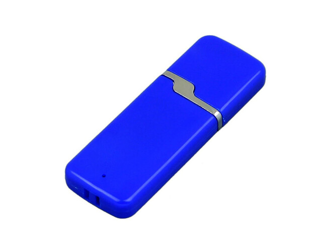 USB 2.0- флешка на 4 Гб с оригинальным колпачком, синий