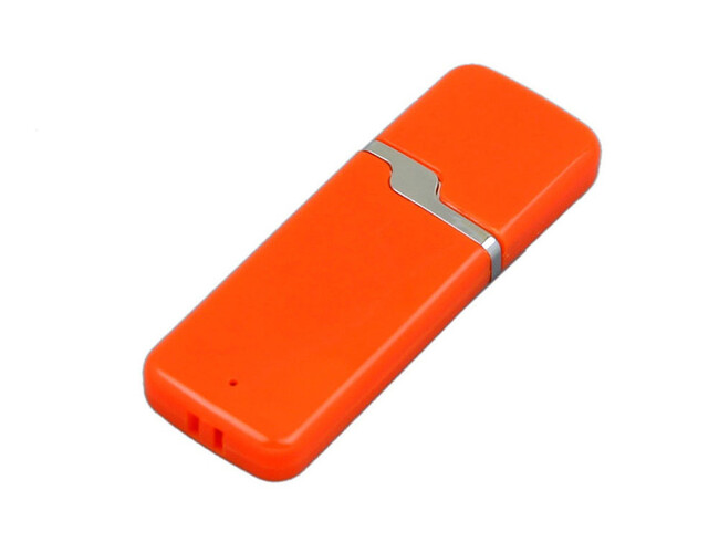 USB 2.0- флешка на 4 Гб с оригинальным колпачком, оранжевый