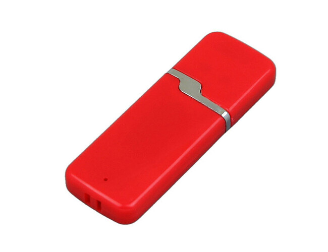 USB 2.0- флешка на 8 Гб с оригинальным колпачком, красный