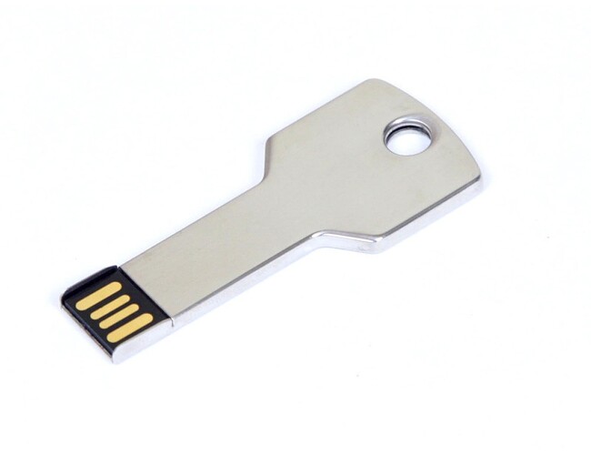 USB 2.0- флешка на 32 Гб в виде ключа, серебристый