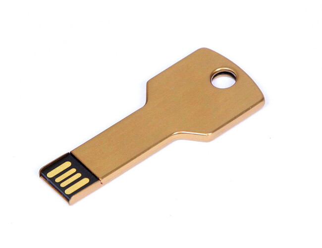 USB 2.0- флешка на 8 Гб в виде ключа, золотистый