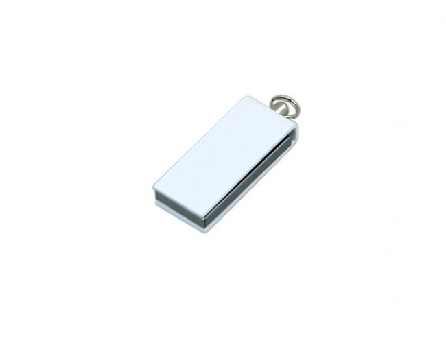 USB 2.0- флешка мини на 16 Гб с мини чипом в цветном корпусе, белый