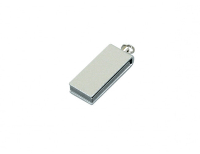 USB 2.0- флешка мини на 8 Гб с мини чипом в цветном корпусе, серебристый