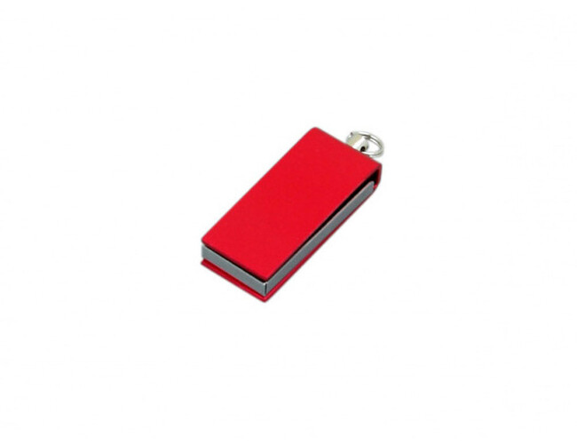 USB 2.0- флешка мини на 8 Гб с мини чипом в цветном корпусе, красный