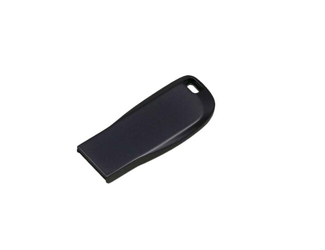 USB 2.0- флешка на 8 Гб компактная с мини чипом и овальным отверстием, серый антрацит