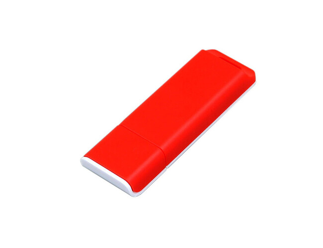 USB 2.0- флешка на 4 Гб с оригинальным двухцветным корпусом, красный/белый