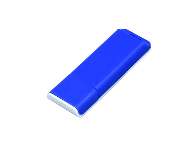 USB 2.0- флешка на 4 Гб с оригинальным двухцветным корпусом, синий/белый