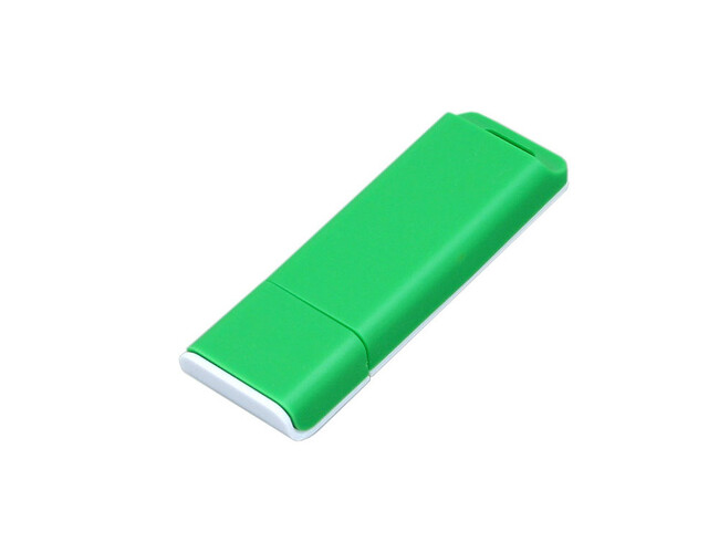 USB 2.0- флешка на 4 Гб с оригинальным двухцветным корпусом, зеленый/белый