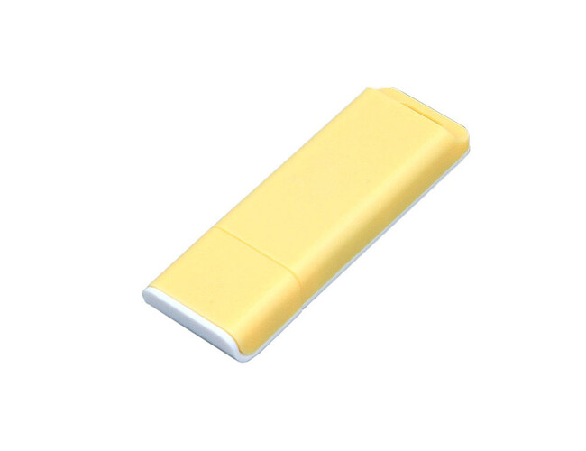 USB 2.0- флешка на 4 Гб с оригинальным двухцветным корпусом, желтый/белый