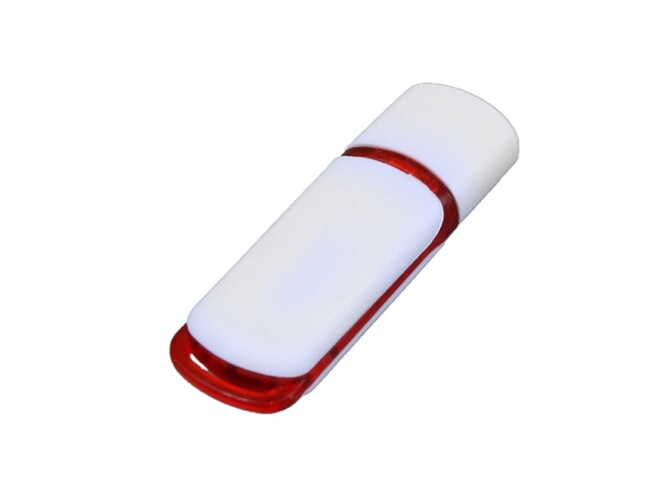 USB 3.0- флешка на 128 Гб с цветными вставками, белый/красный