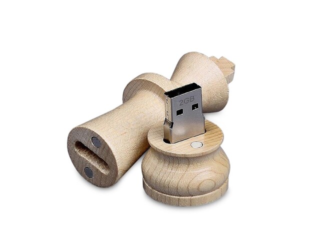 USB 2.0- флешка на 64 Гб «Ферзь», натуральный