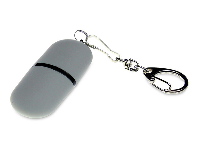 USB 2.0- флешка «Goutte Soft-touch» на 512 Мбайт каплевидной формы, серый