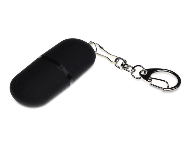 USB 2.0- флешка «Goutte Soft-touch» на 512 Мбайт каплевидной формы, черный