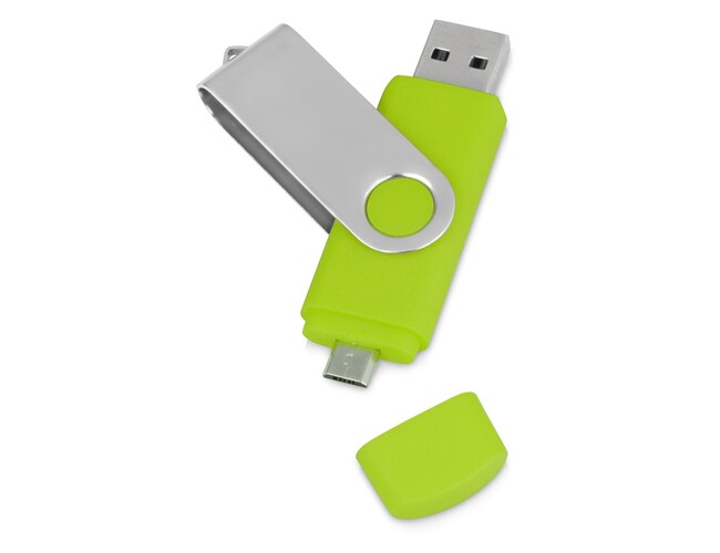 USB/micro USB-флешка на 16 Гб «Квебек OTG», зеленое яблоко