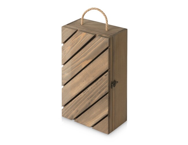 Коробка подарочная из массива дерева «Two-bottle box», натуральный
