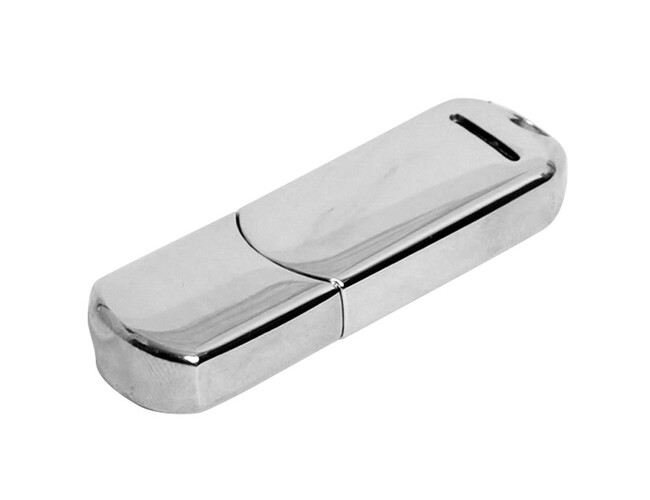 USB 2.0- флешка на 4 Гб каплевидной формы, серебристый
