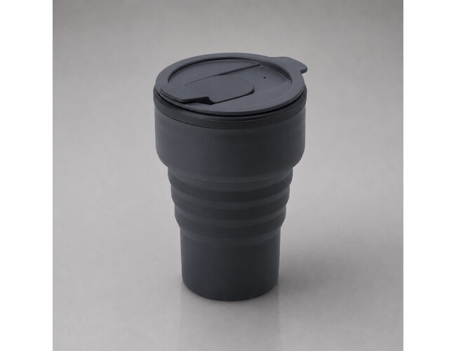 Силиконовый складной стакан «GoCup», темно-серый