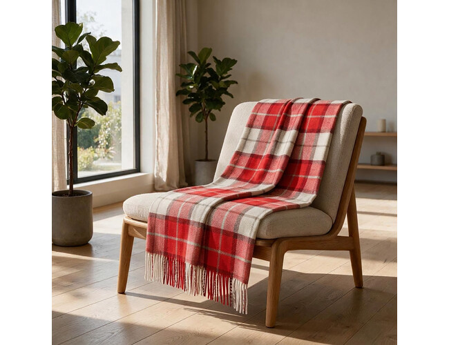 Плед акриловый «Tartan», красный