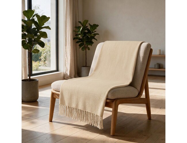 Плед акриловый «Mohair», бежевый