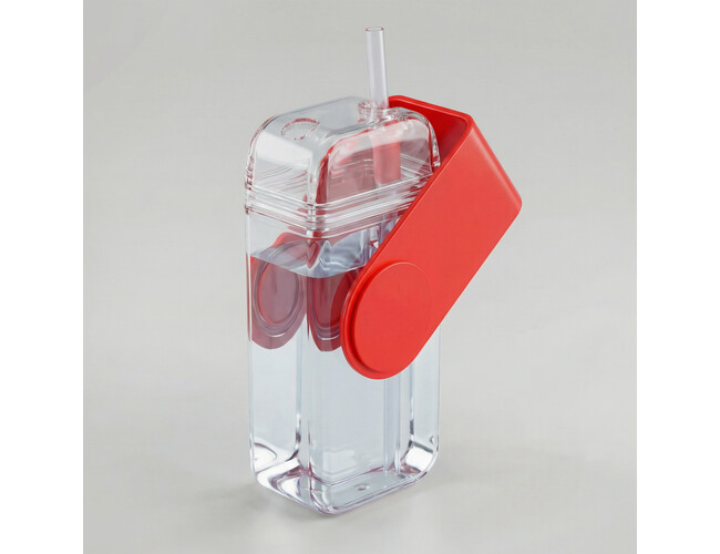 Бутылка для воды «JUICY DRINK BOX», 290 мл, прозрачный, красный