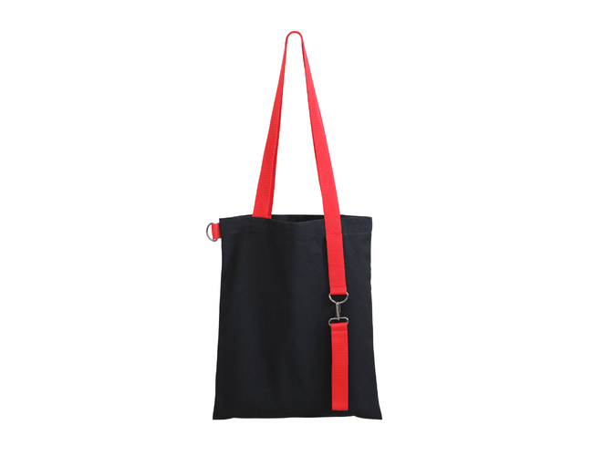 Шоппер Superbag black с ремувкой 4sb (чёрный с красным)