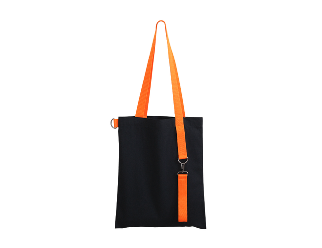 Шоппер Superbag black с ремувкой 4sb (чёрный с оранжевым)