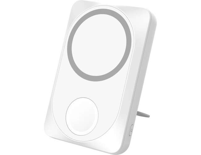 Беспроводная зарядная станция "White" 2в1 для Apple/Apple watch с покрытием Soft Touch, 10000 Mah (Белый)