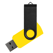 Флеш накопитель USB 2.0 Twister Сolor Mix 16GB, пластик Софт Тач/металл, желтый/черный
