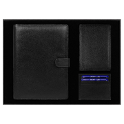 Набор подарочный Solution Prestige Quadro (Блокнот Flexy Forest Urban Latte в суперобложке Country Leather Sky, обложка для автодокументов Leather Sun, футляр для кредитных карт/картхолдер Leather Way)