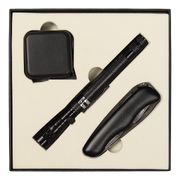 Набор подарочный Solution Superior Trio (Фонарь телескопический Tools Flashlight, рулетка Tools Master, 3 метра, нож складной Tools Nova ) черный