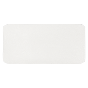 Шеврон Rectangle Cowhide размер 60*30 мм, белый, со скругленными углами