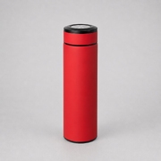 Вакуумный термос «Vacuum Flask C1», soft touch, 420мл, красный/черный/серебристый