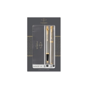 Набор Parker «IM Core Brushed Metal GT»: ручка шариковая, ручка роллер, серебристый/черный/золотистый