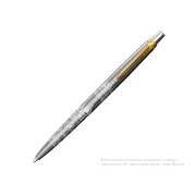 Ручка шариковая Parker Jotter Russia SE, матовый серебристый с оригинальным рисунком (stainless steel gold finish trim), золотистый