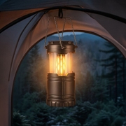 Туристический фонарь с эффектом пламени «Beacon», темно-серый