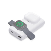Внешний беспроводной аккумулятор 2-в-1 с функцией зарядки Apple Watch, QC/PD «AtomIQ», 10000 мАч, белый