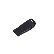 USB 2.0- флешка на 8 Гб компактная с мини чипом и овальным отверстием, серый антрацит