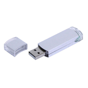 USB 2.0- флешка промо на 4 Гб прямоугольной классической формы, серебристый