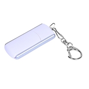 USB 2.0- флешка промо на 16 Гб с прямоугольной формы с выдвижным механизмом, белый/серебристый